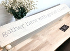 Gather Wooden Tray Long Box Centerpiece 20x12 Rustic Handmade Planter Decorative Storage BandsCo Straps