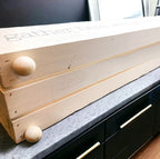 Gather Wooden Tray Long Box Centerpiece 20x12 Rustic Handmade Planter Decorative Storage BandsCo Straps