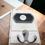 Wood Hookboard With Chalkboard Label And Single Hook For Coats Hats Keys 4.75 x 6.75 x 0.75 BandsCo Straps