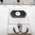 Chalkboard Wood Coat Hanger - Triple Hook Board With 3 Chalk Labels 15x6.75 BandsCo Straps