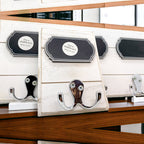Chalkboard Wood Coat Hanger - Triple Hook Board With 3 Chalk Labels 15x6.75 BandsCo Straps