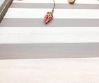 Gray White Striped Wooden Charger Tray 15x15x0.5 Inch Decorative Serving Tray Minimalist Home BandsCo Straps