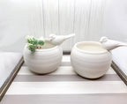 Gray White Striped Wooden Charger Tray 15x15x0.5 Inch Decorative Serving Tray Minimalist Home BandsCo Straps