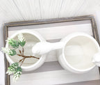 Gray White Striped Wooden Charger Tray 15x15x0.5 Inch Decorative Serving Tray Minimalist Home BandsCo Straps