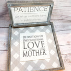 Unconditional Love Wood Sign 12x12 Framed Rustic Mother's Day Gift For Mom Definition Wall Decor BandsCo Straps