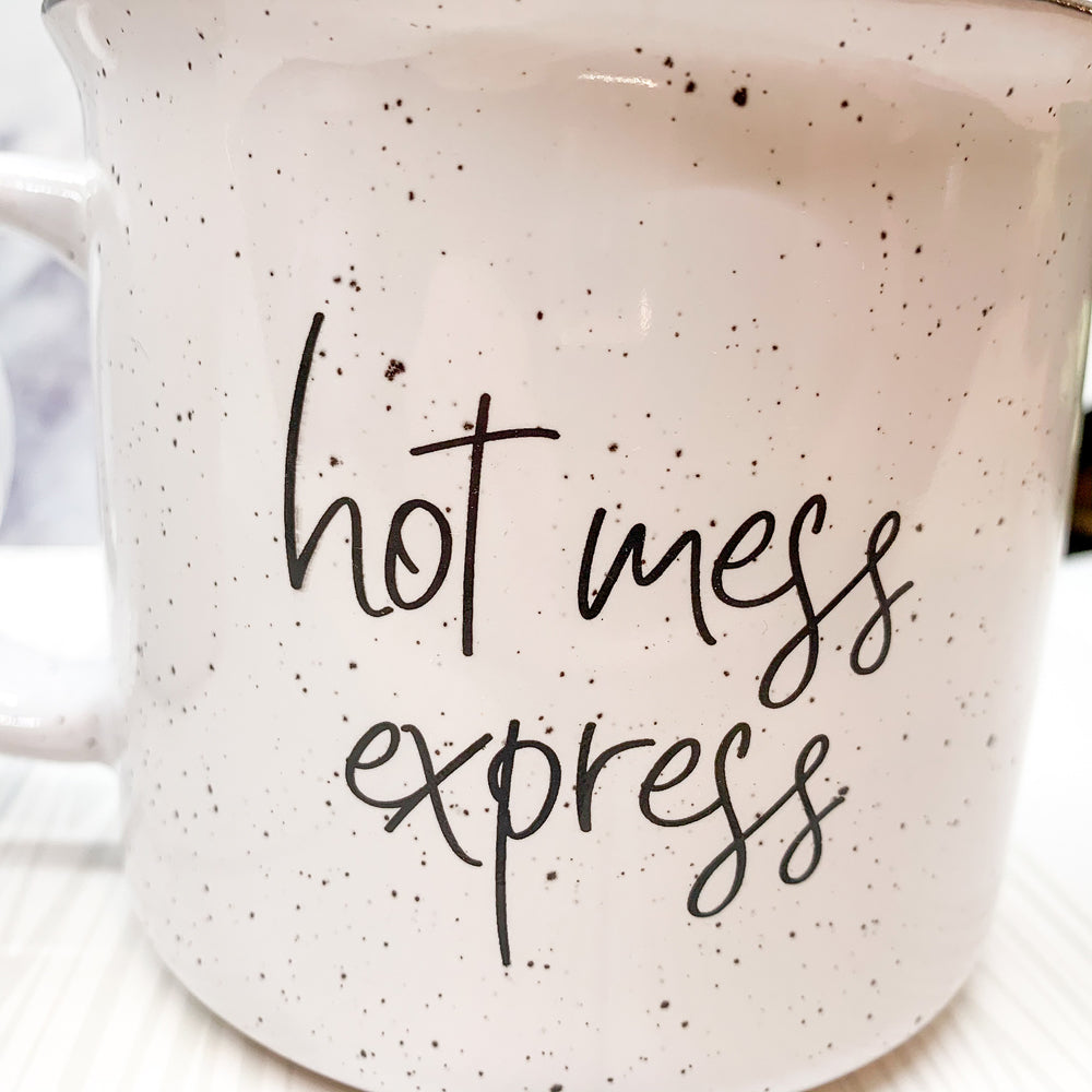 Hot Mess Express Oversized Campfire Mug Black Rim Limited Edition, Double-Sided BandsCo Straps