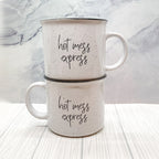 Hot Mess Express Oversized Campfire Mug Black Rim Limited Edition, Double-Sided BandsCo Straps