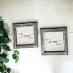 Best Mom Ever 5 Inch Wooden Wall Sign With Sentimental Quote Rustic Home Decor Gift BandsCo Straps