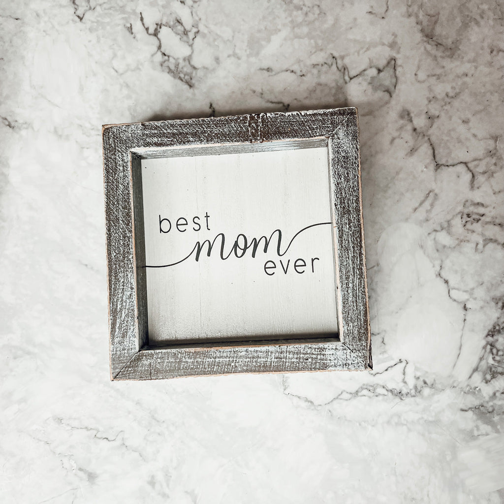 Best Mom Ever 5 Inch Wooden Wall Sign With Sentimental Quote Rustic Home Decor Gift BandsCo Straps
