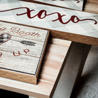 Handmade Thick Wood XOXO Sign Tabletop Shelf Mantel Valentines Decor Red Accent Rustic Home BandsCo Straps