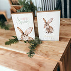 Hippity Hoppity Bunny Easter Home Decor Set Watercolor Bunny Sign Spring Mantel Rustic Farmhouse BandsCo Straps