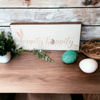 Hippity Hoppity Bunny Easter Home Decor Set Watercolor Bunny Sign Spring Mantel Rustic Farmhouse BandsCo Straps