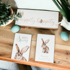 Hippity Hoppity Bunny Easter Home Decor Set Watercolor Bunny Sign Spring Mantel Rustic Farmhouse BandsCo Straps