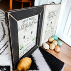 Wild Rabbit Farms Easter Sign 8x10 Framed Rustic Farmhouse Spring Decor Open Daily Fresh Harvest BandsCo Straps