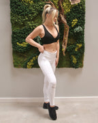 Savoy Active SleekFit Mesh Pocket Leggings - White