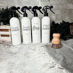 16oz Plastic Spray Bottles With White Or Black Waterproof Labels BandsCo Straps