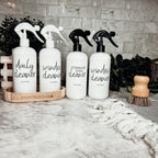16oz Plastic Spray Bottles With White Or Black Waterproof Labels BandsCo Straps