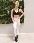 Savoy Active SleekFit Mesh Pocket Leggings - White