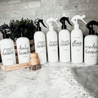 16oz Plastic Spray Bottles With White Or Black Waterproof Labels BandsCo Straps