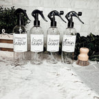 16oz Plastic Spray Bottles With White Or Black Waterproof Labels BandsCo Straps