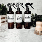16oz Plastic Spray Bottles With White Or Black Waterproof Labels BandsCo Straps