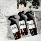 16oz Plastic Spray Bottles With White Or Black Waterproof Labels BandsCo Straps