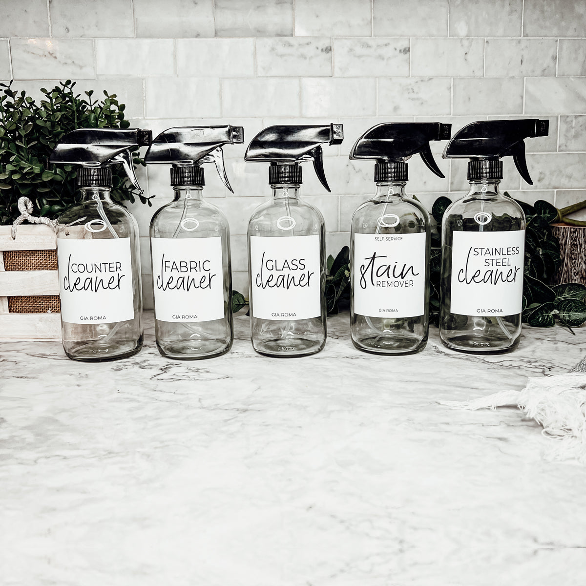 16oz Boston Round Glass Refillable Cleaning Bottles For Soap Lotion Dispensers BandsCo Straps