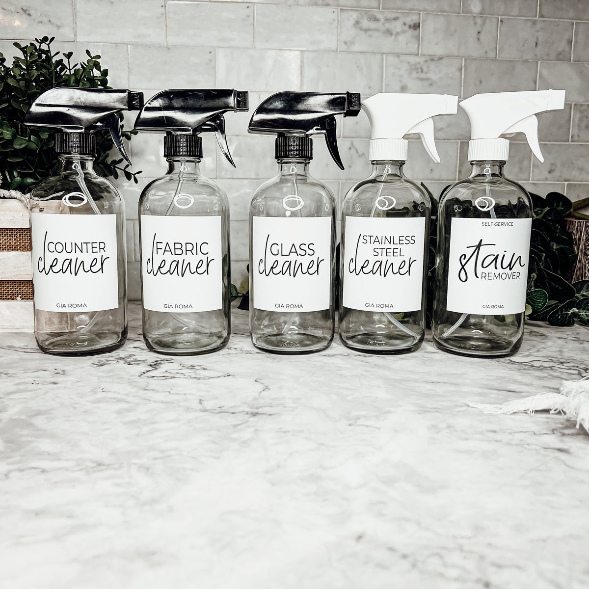 16oz Boston Round Glass Refillable Cleaning Bottles For Soap Lotion Dispensers BandsCo Straps