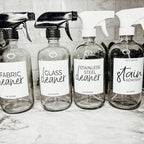 16oz Boston Round Glass Refillable Cleaning Bottles For Soap Lotion Dispensers BandsCo Straps