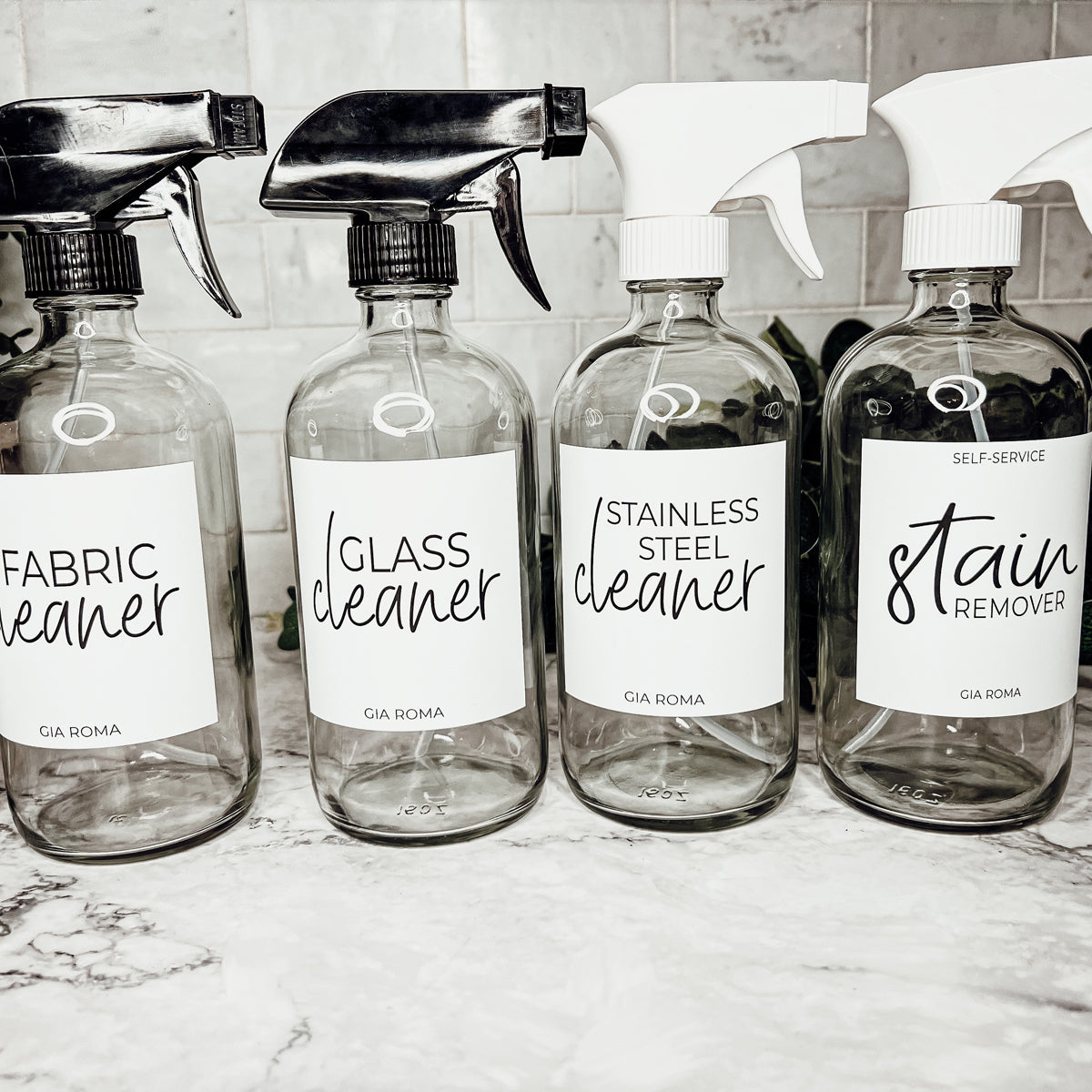 16oz Boston Round Glass Refillable Cleaning Bottles For Soap Lotion Dispensers BandsCo Straps