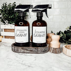 16oz Boston Round Glass Refillable Cleaning Bottles For Soap Lotion Dispensers BandsCo Straps