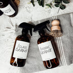 16oz Boston Round Glass Refillable Cleaning Bottles For Soap Lotion Dispensers BandsCo Straps