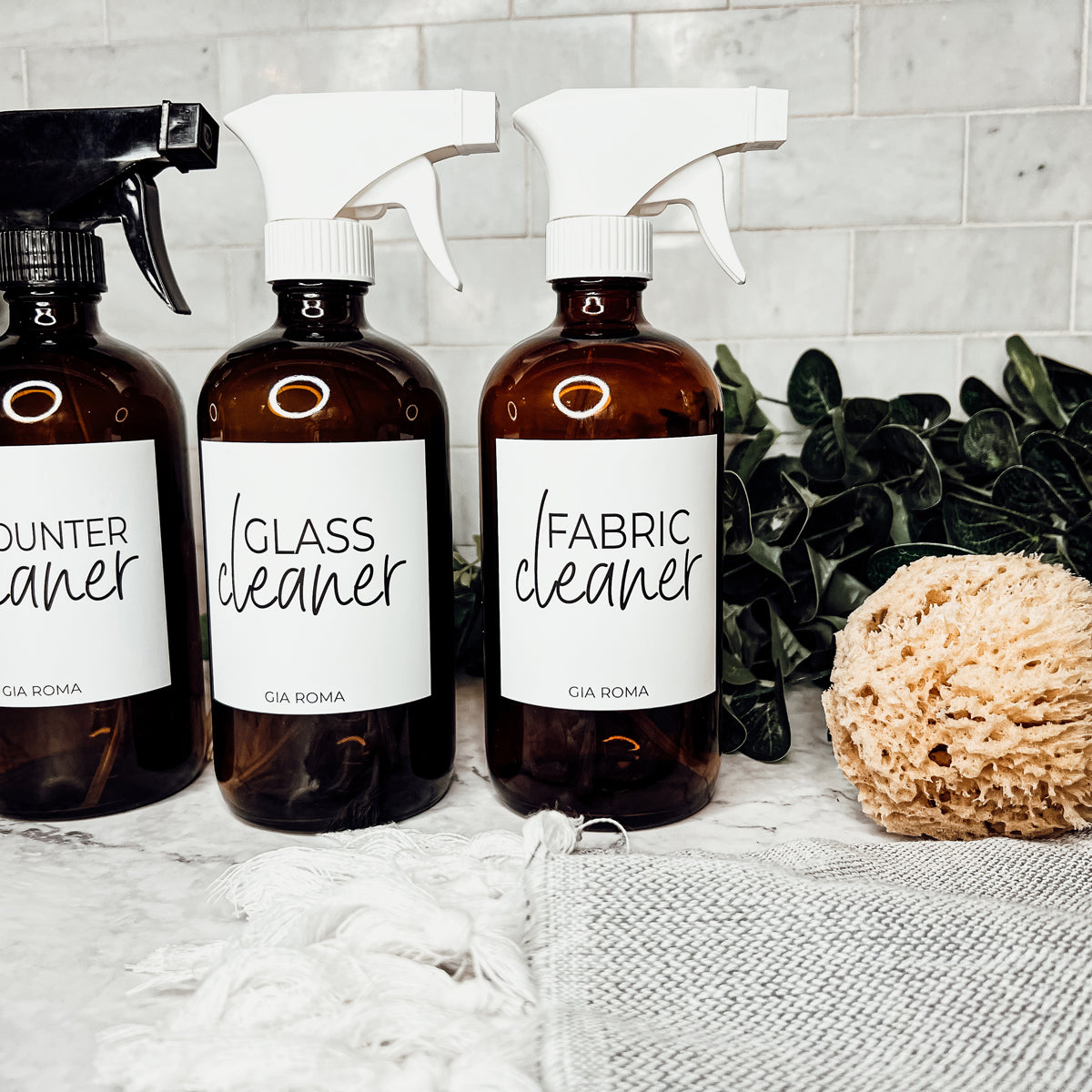 16oz Boston Round Glass Refillable Cleaning Bottles For Soap Lotion Dispensers BandsCo Straps