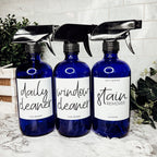 16oz Boston Round Glass Refillable Cleaning Bottles For Soap Lotion Dispensers BandsCo Straps