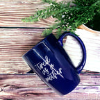 Tired As A Mother Grande Limited Edition Round 2 Mug Gift For Mom Navy Royal Blue Or White BandsCo Straps