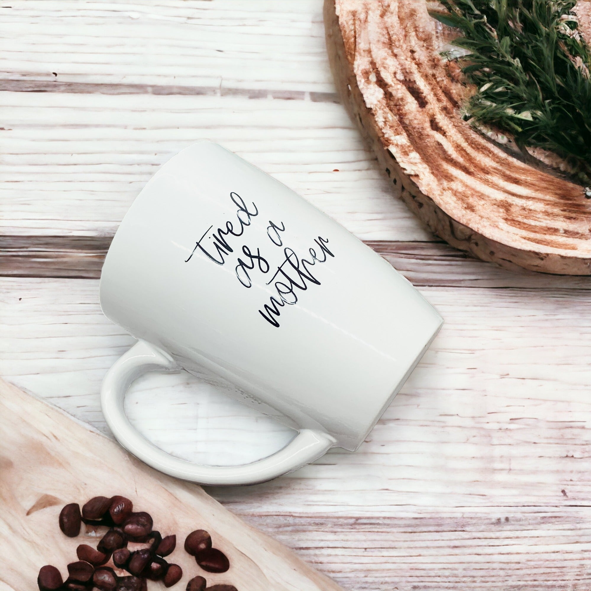 Tired As A Mother Grande Limited Edition Round 2 Mug Gift For Mom Navy Royal Blue Or White BandsCo Straps