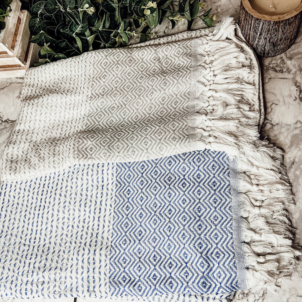 XL Turkish Cotton Towel 200 GSM Oversized Bath Beach Swim Hair Picnic Throw BandsCo Straps