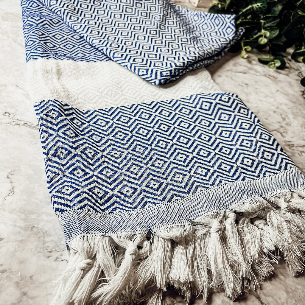 XL Turkish Cotton Towel 200GSM Oversized Bath, Pool, Hair and Picnic Towel BandsCo Straps