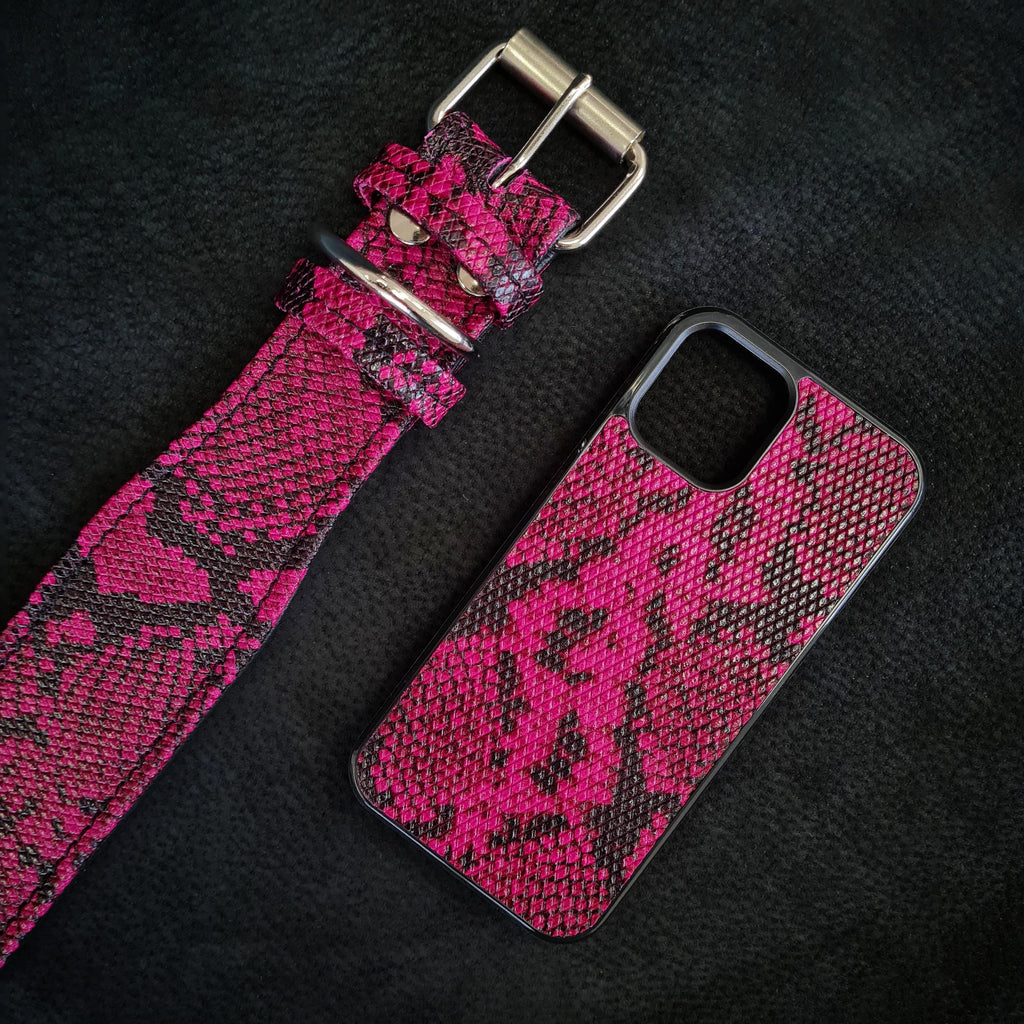 Bestia "Rock Python" Leather Phone Case Pink - SJB-DIAMOND ELITES