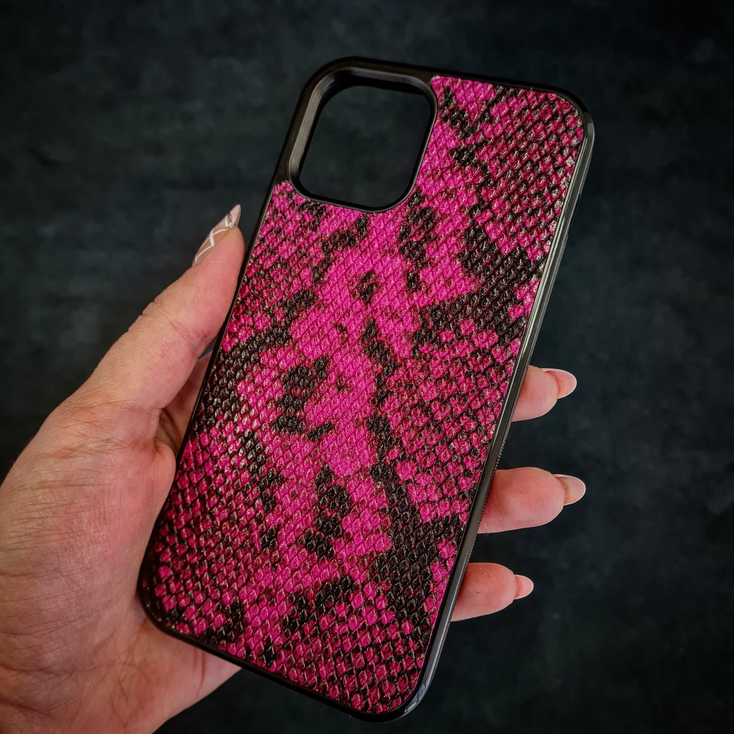 Bestia "Rock Python" Leather Phone Case Pink - SJB-DIAMOND ELITES