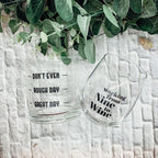 Whiskey Or Wine Stemless Glass Gift Set With Funny Barware Saying And Gift Box For Wine Lovers BandsCo Straps