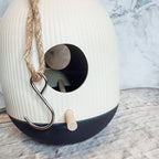 Cocoon Bird Feeder Resin Hanging Modern Garden Feeder Weatherproof Easy Clean