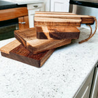 Acacia Charcuterie Boards Set Of 4 8x4.5in Small Serving Boards With Jute Hangs BandsCo Straps