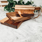 Acacia Charcuterie Boards Set Of 4 8x4.5in Small Serving Boards With Jute Hangs BandsCo Straps