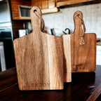 Acacia Charcuterie Boards Set Of 4 8x4.5in Small Serving Boards With Jute Hangs BandsCo Straps