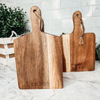 Acacia Charcuterie Boards Set Of 4 8x4.5in Small Serving Boards With Jute Hangs BandsCo Straps