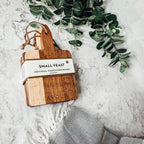 Acacia Charcuterie Boards Set Of 4 8x4.5in Small Serving Boards With Jute Hangs BandsCo Straps