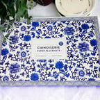 Chinoiserie Placemats Set Of 4 - Elegant Asian Floral Vinyl Placemats, Easy BandsCo Straps