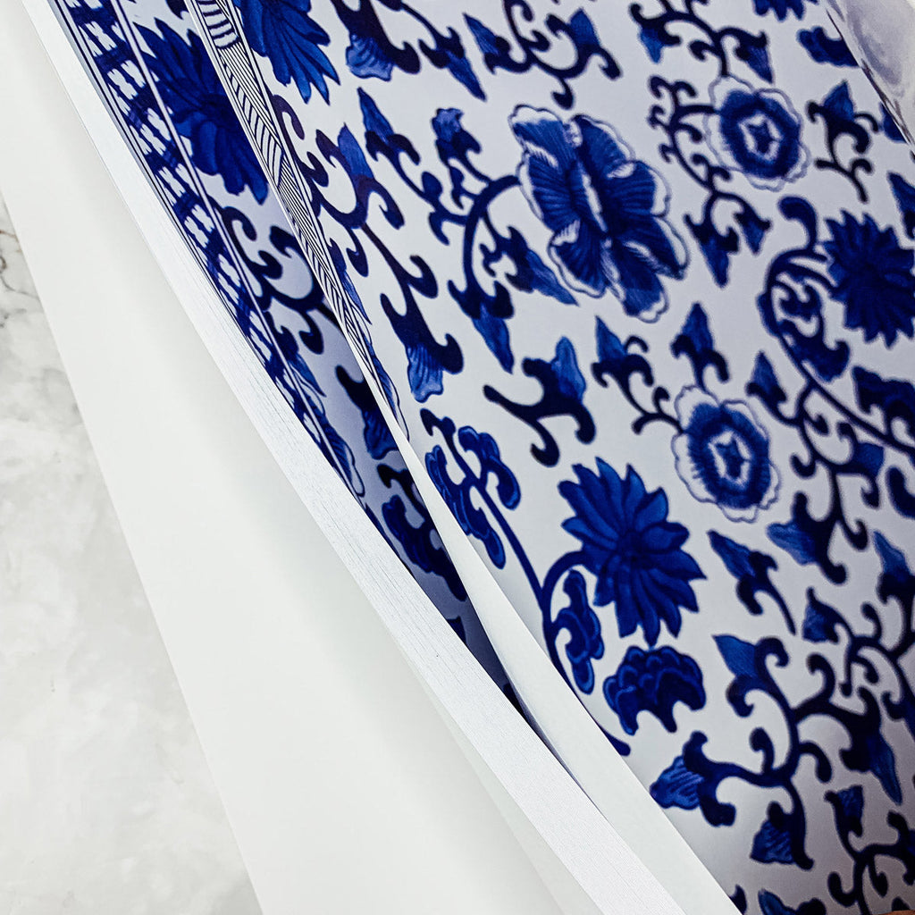 Chinoiserie Placemats Set Of 4 - Elegant Asian Floral Vinyl Placemats, Easy BandsCo Straps