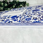 Chinoiserie Placemats Set Of 4 - Elegant Asian Floral Vinyl Placemats, Easy BandsCo Straps